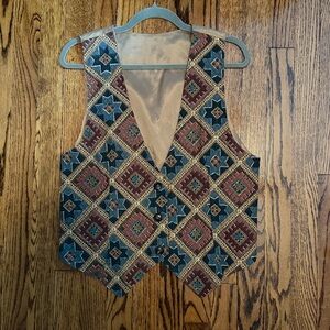 Vintage western quilt vest